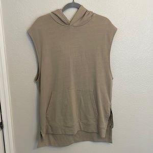 Tan Hooded Sleeves Pullover Hoodie